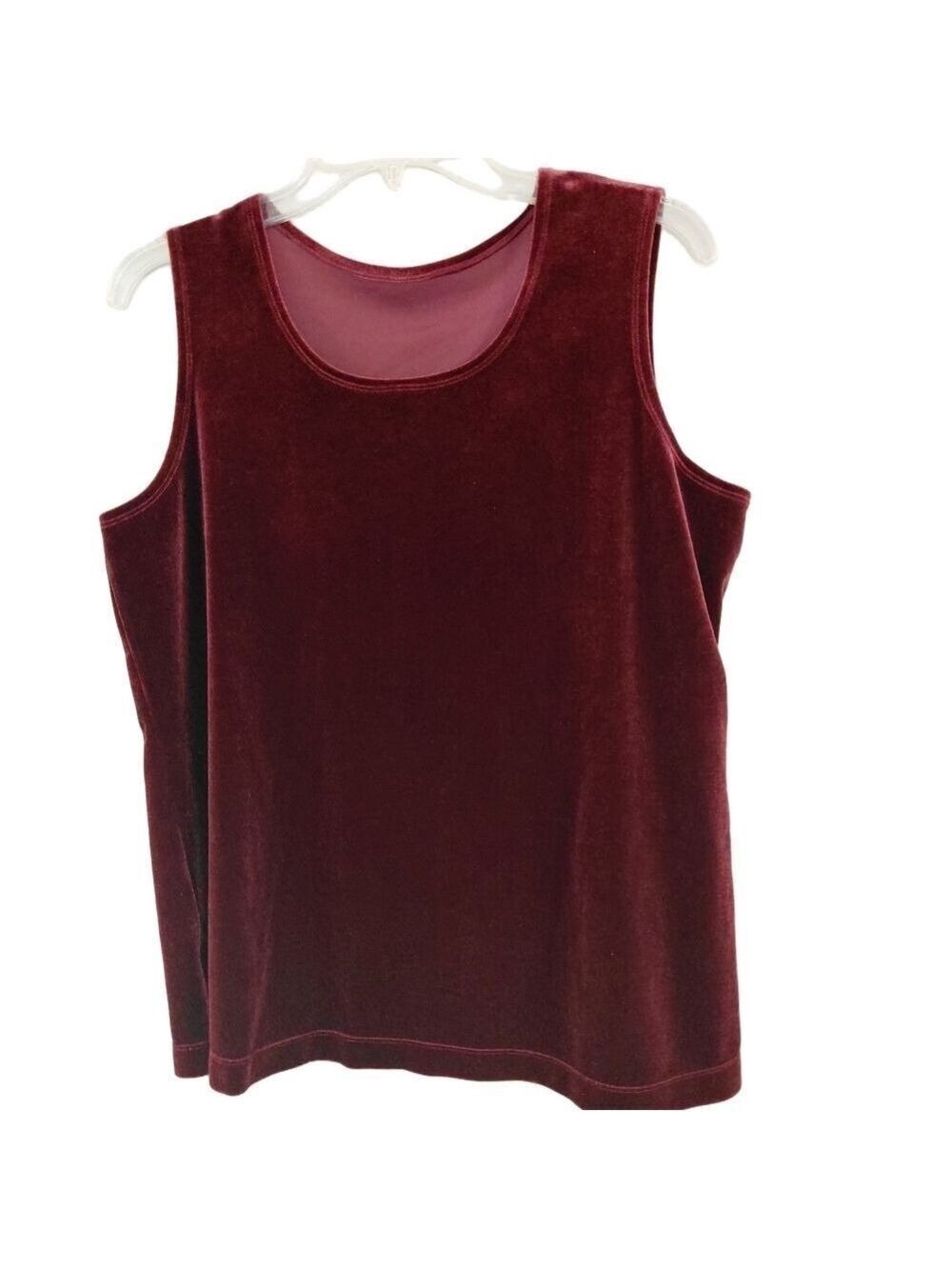 Susan Graver Style Burgundy Embroidered Jacket & Velvet Tank Set Size Medium - Picture 4 of 9
